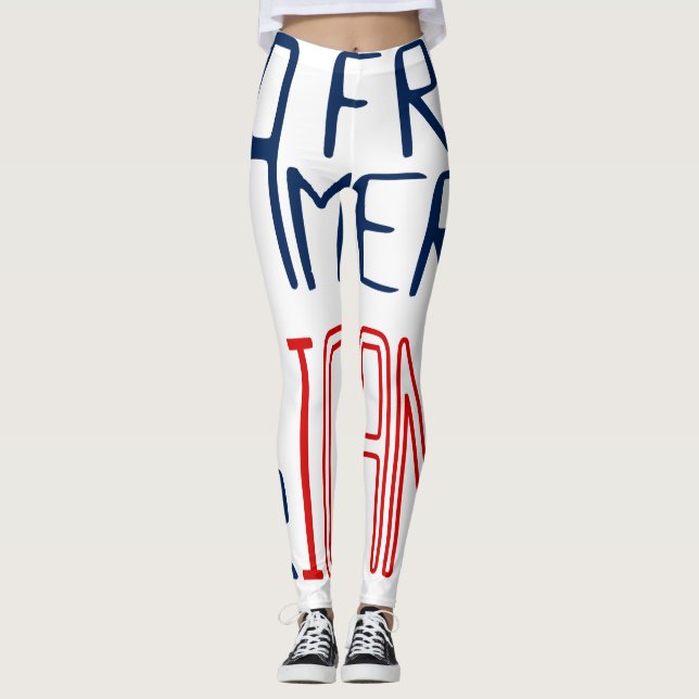 Legging Red White Blue Mulheres Africanas (Frente)