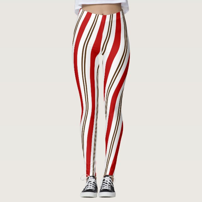 Legging Red White e Chocolate Candy Tira Natal (Frente)