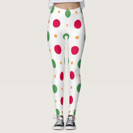 Legging Red White Green Pattern Holiday Winter Christmas
