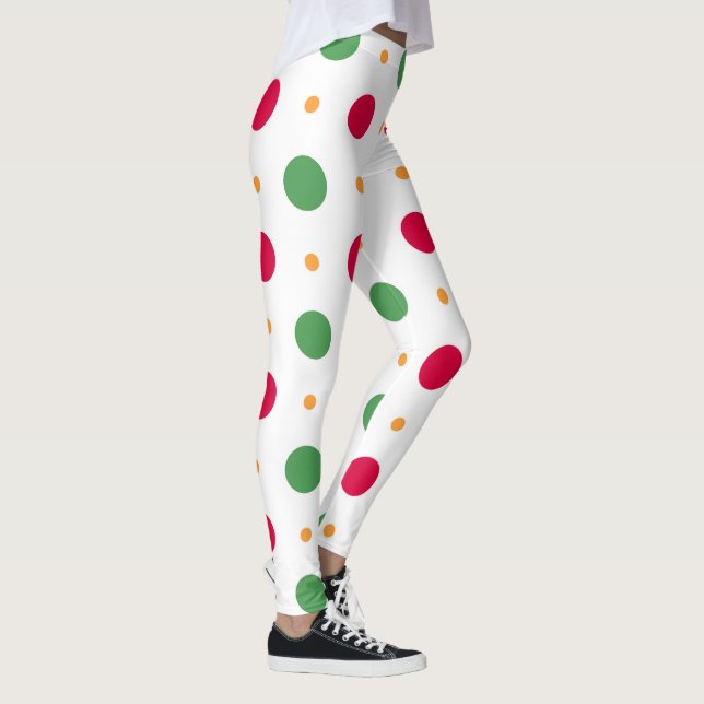 Legging Red White Green Pattern Holiday Winter Christmas (Direita)