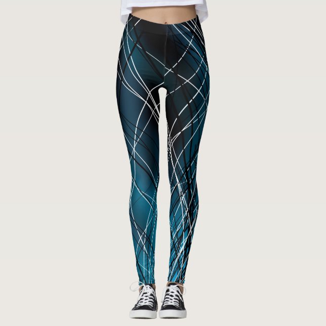 Legging Redemoinho ciano - caneleiras (Frente)