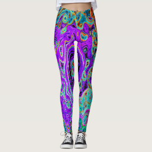 Legging Redemoinho Líquido Abstrato Groovy Colorido Roxo R