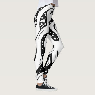 Legging redemoinho preto e branco