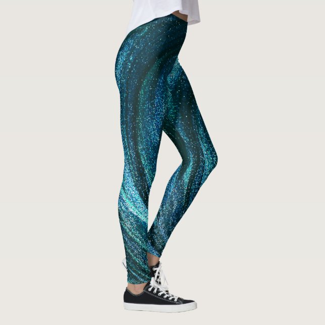 Legging Redemoinhos Brilhantes Turquesa (Direita)