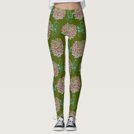 Legging redemoinhos de crisântemos