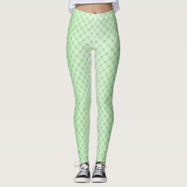 Legging Redes Geométricas abstrato das Linhas Verdes
