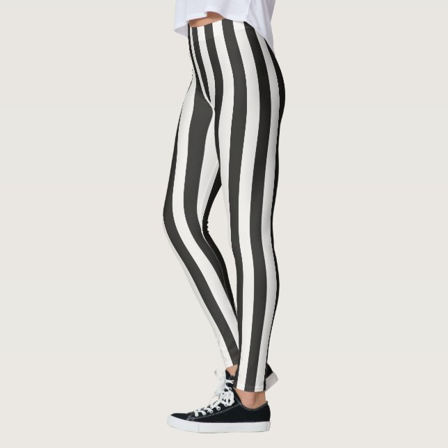 Legging Referee Striped Classic Black & White Vertical  (Esquerda)