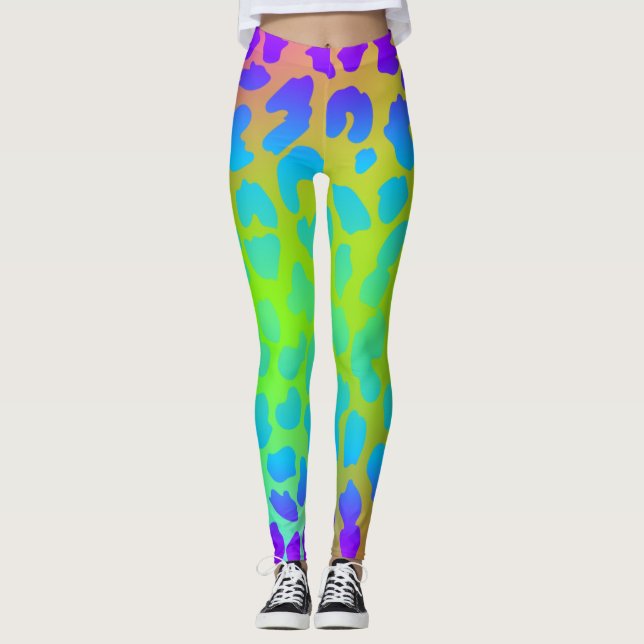 Legging Refletor de Inspiração Colorida de Padrão (Frente)