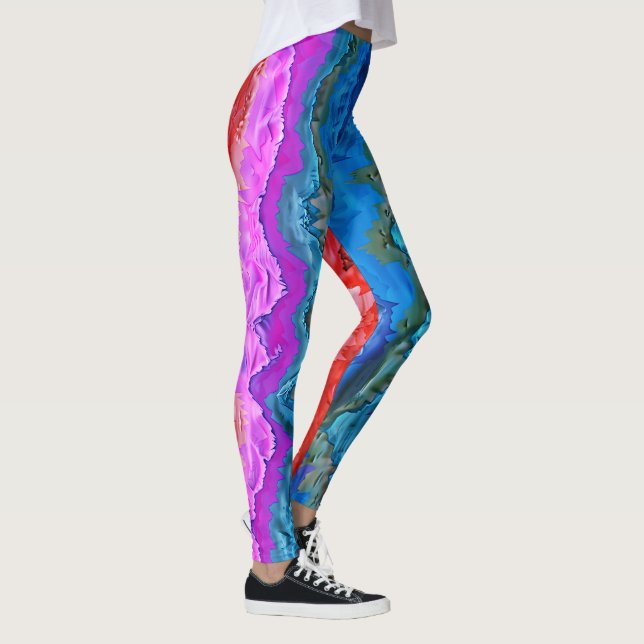 Legging "Reflexão Radiante" Arte Abstrato colorida (Direita)