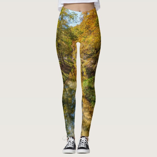 Legging Reflexos de Outono do Creek Vertical (Frente)