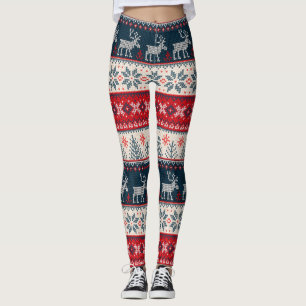 Legging Refrigerante de tricô de natal suave