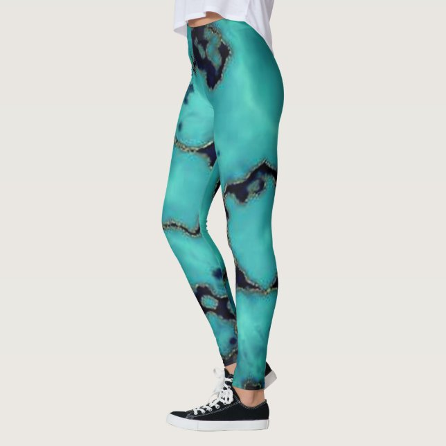 Legging Refrigere o design na moda da pedra do mármore de (Esquerda)