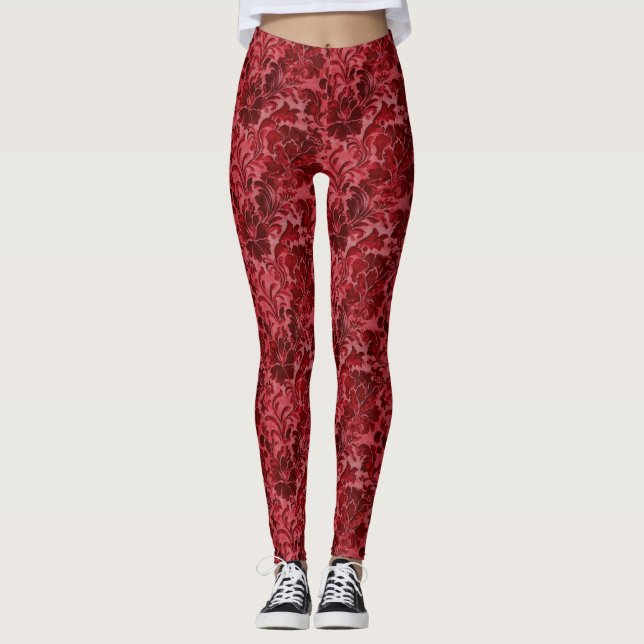 Legging Regal Red French Luxury Damask (Frente)