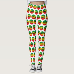 Legging Reggae design com cores de sinalizador reggae