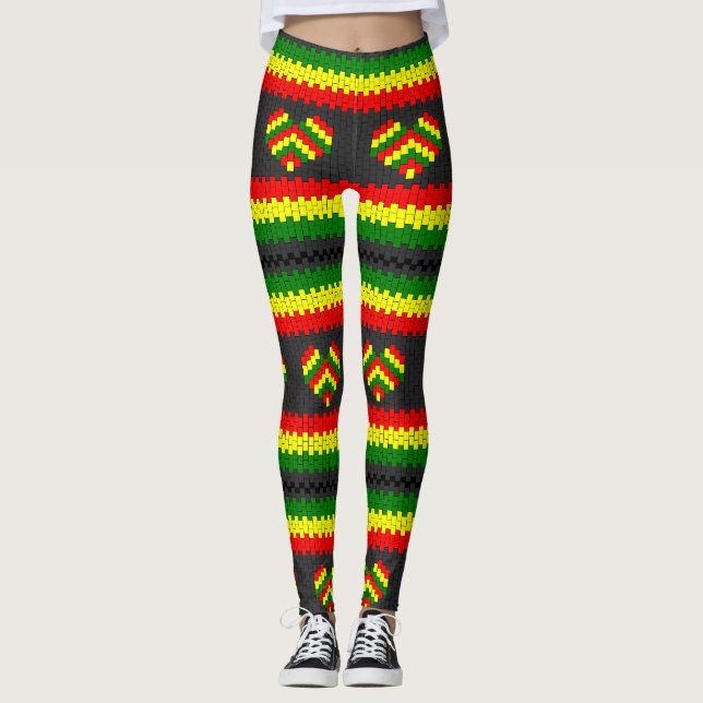 Legging Reggae Love Heart Rasta hippy Power yoga Ir (Frente)