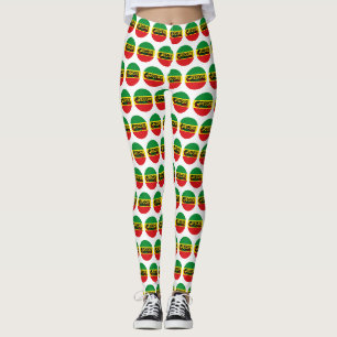 Legging Reggae Music com vibrações positivas e bandeira de
