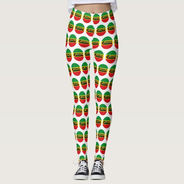 Legging Reggae Music com vibrações positivas e bandeira de (Frente)