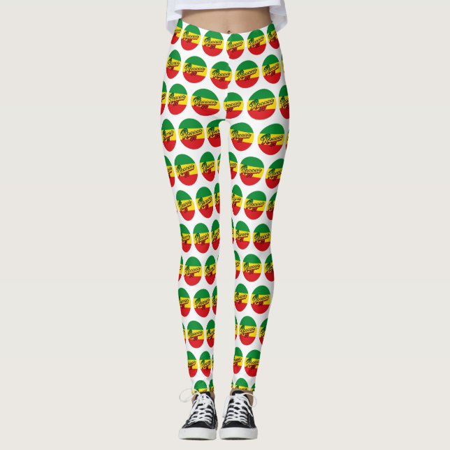 Legging Reggae Música com cores de sinalizador reggae (Frente)
