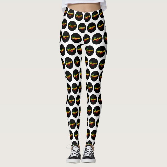 Legging Reggae Música com cores de sinalizador reggae (Frente)