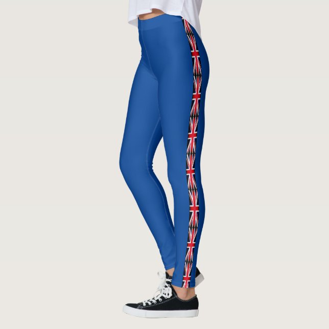 Legging Reino Unido Flag Union Jacked Red Blue, Diversão V (Esquerda)
