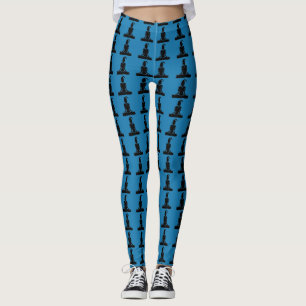 Legging Relaxando a dose de ioga azul personalizada