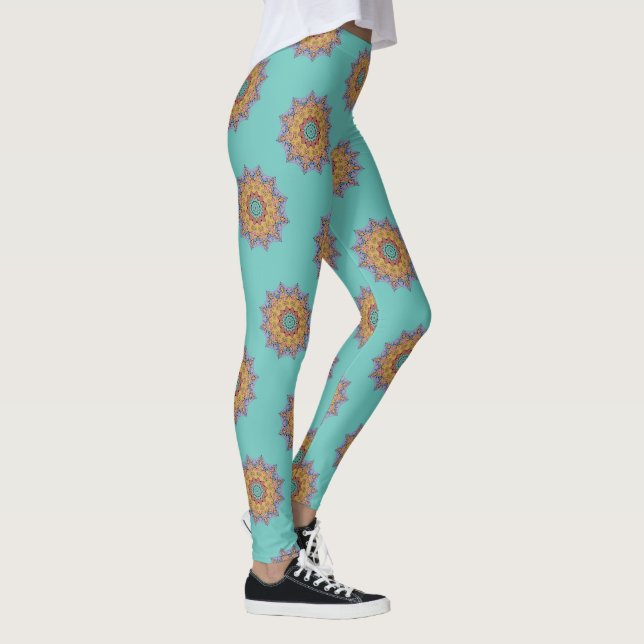Legging Relógio com Mandala Pintada à Mão 1 (Direita)