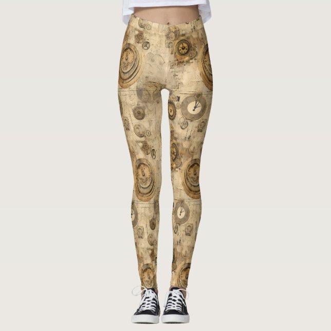 Legging Relógio Russo Steampunk Grunge (2) (Frente)