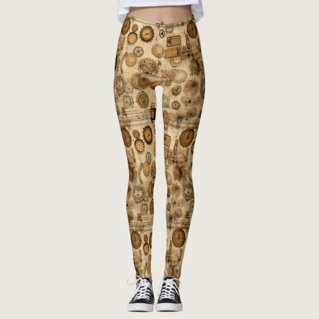 Legging Relógio Russo Steampunk Grunge (4) (Frente)