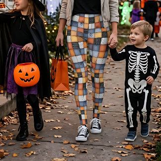 Legging Remendo de Halloween com Teias de Aranha