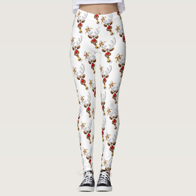 Legging Rena Fofa Espiando Meme de Natal (Frente)