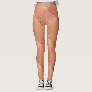 Legging Renascença Medieval Arauto Leão Leopardo Metálico