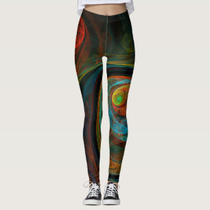 Legging Renascimento de Abstrato de Arte Azul