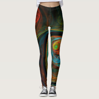Legging Renascimento de Abstrato de Arte Azul