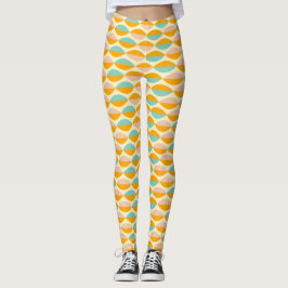 Legging Repeating geometric pattern in beige background