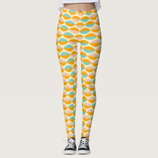 Legging Repeating geometric pattern in beige background (Frente)