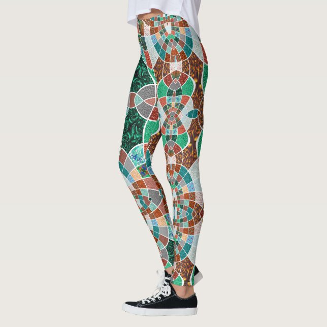 Legging Repetição de imagens com efeito fractal ligeiro (Esquerda)