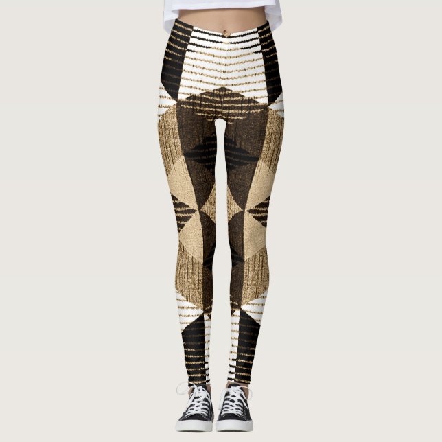 Legging Repetir Geometria: Design de Fundo Texturizado (Frente)