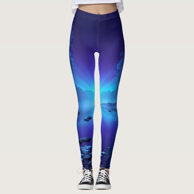 Legging Resistência do desenho das luzes das pernas sombre (Frente)