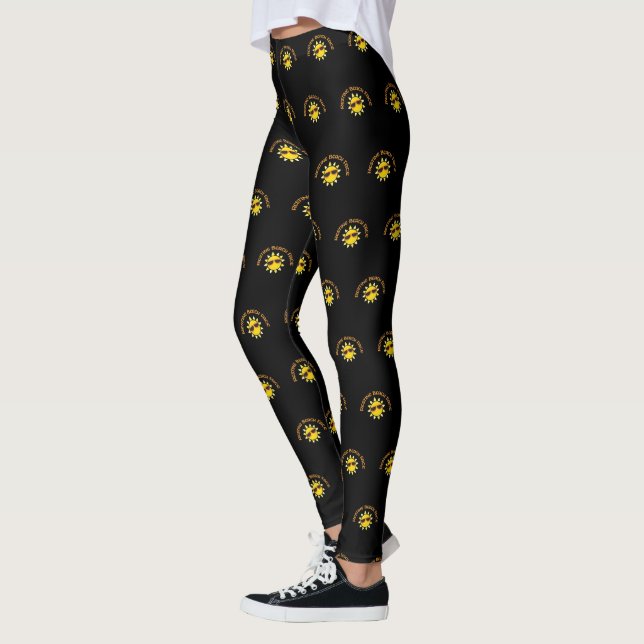 Legging Resting Beach Face Sunshine Patterno on Black (Esquerda)