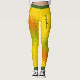 Legging Resumo em Cores Caribenhas com Nome em AMARELO