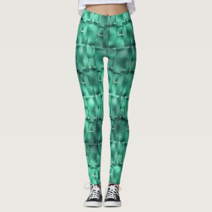 Legging Retangulares formas em verde claro e manchado