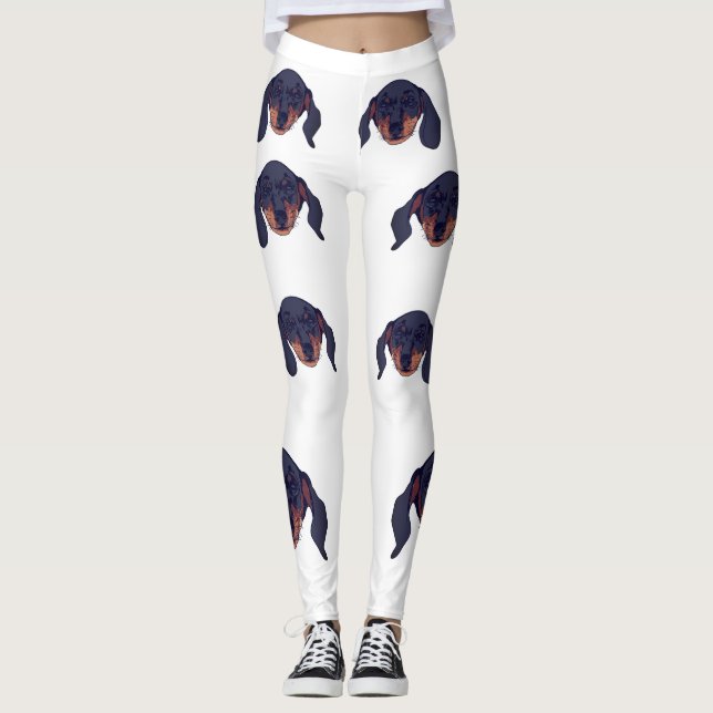 Legging Retrato Dachshund Cute (Frente)