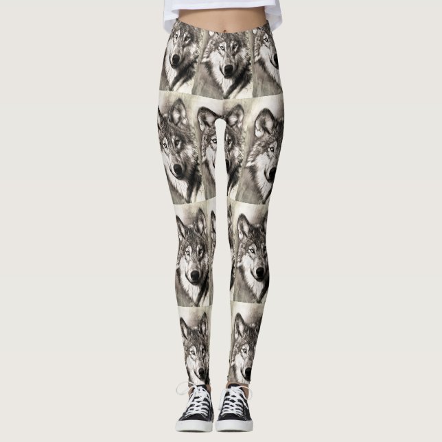 Legging Retrato de lobo (Frente)