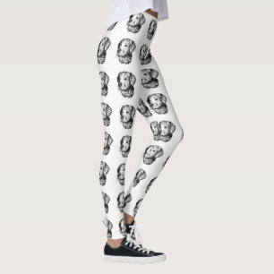 Legging Retrato do filhote de Ouro em preto e branco