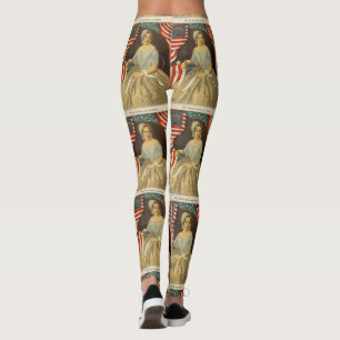 Legging Retrato E.U. do vintage da bandeira americana de