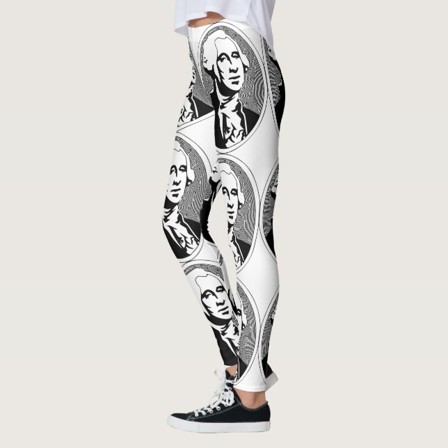 Legging Retrato preto e branco de George Washington (Esquerda)