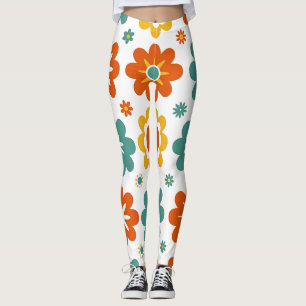 Legging Retro 70s Geométrico Flor do Poder Boho