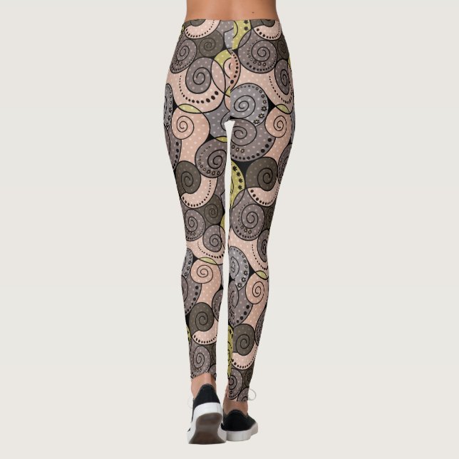 Legging Retro, abstrato, espirais (Verso)