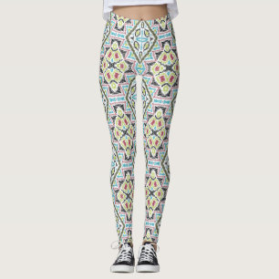 Legging retro africano etno traday abstrato mexicano