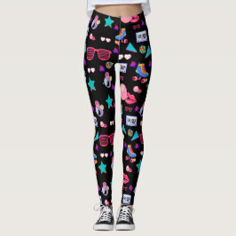 Legging Retro black 80s Costume Vibrant culture pop
